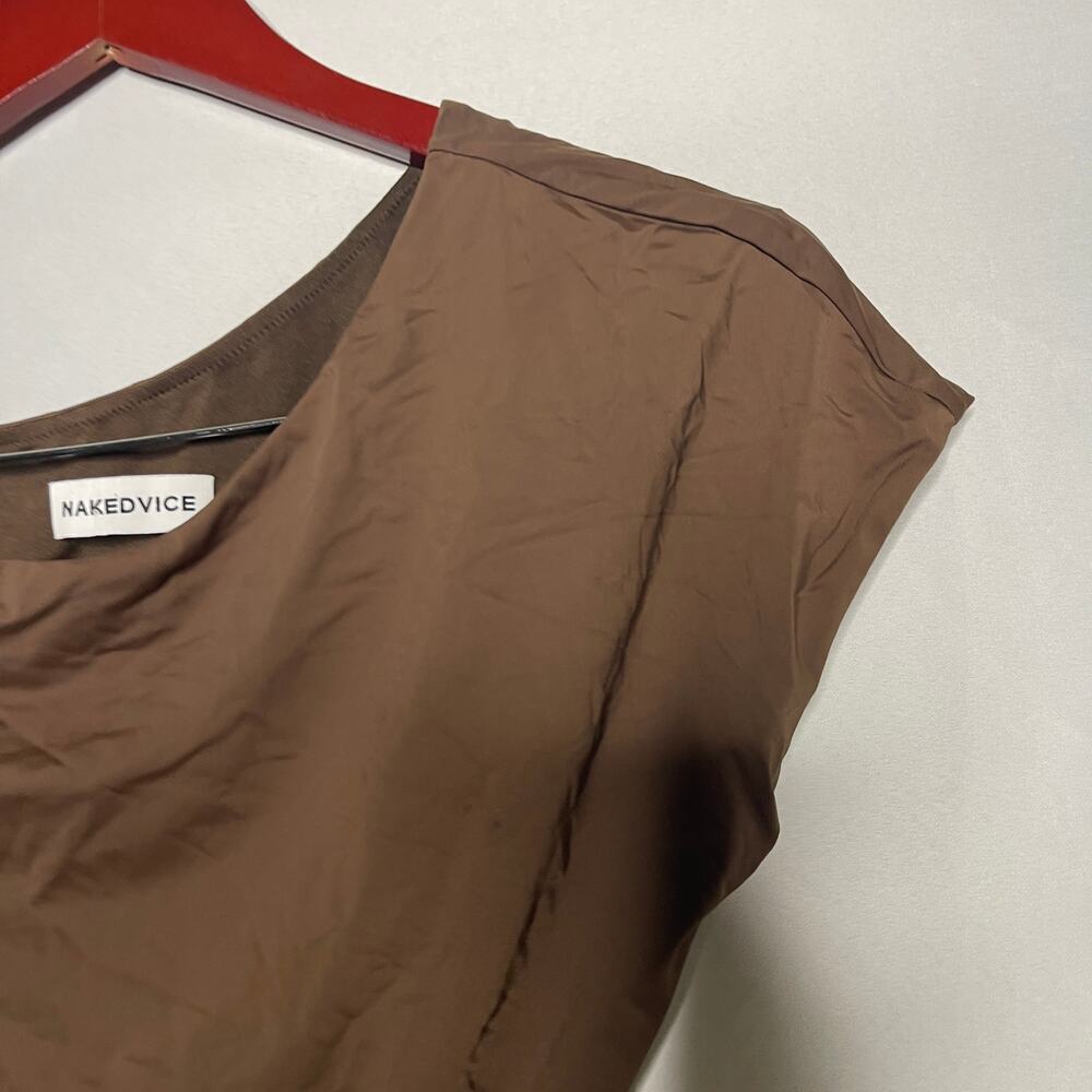 NAKEDVICE The Katia Crop Top in Chocolate Brown sz XS - Picture 4 of 8
